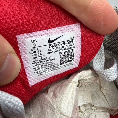 Nike deck shoes grey with red accents and logo, brand new in box.