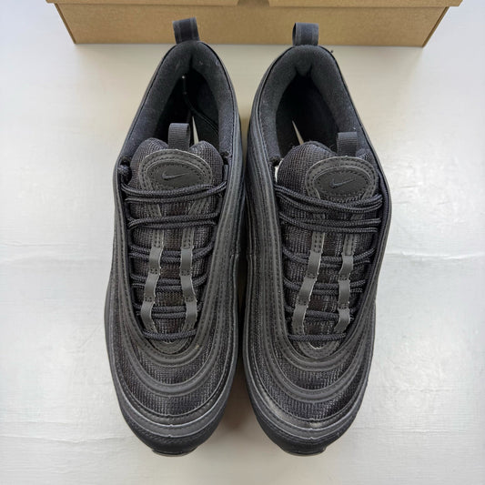 Nike Air Max 97 black low top trainers with sleek design and signature logo.