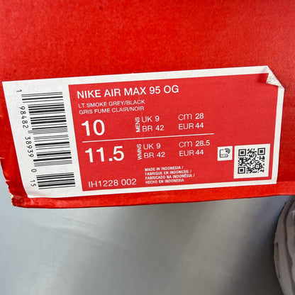 Nike Air Max 95 grey sneaker with big bubble sole and racing pack details.