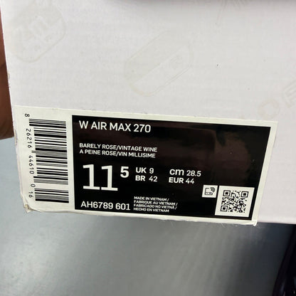Nike trainers barely rose pink with white accents and Air Max cushioning.