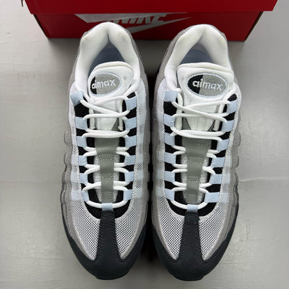 Nike Air Max 95 black trainers with big bubble design and reflective accents.