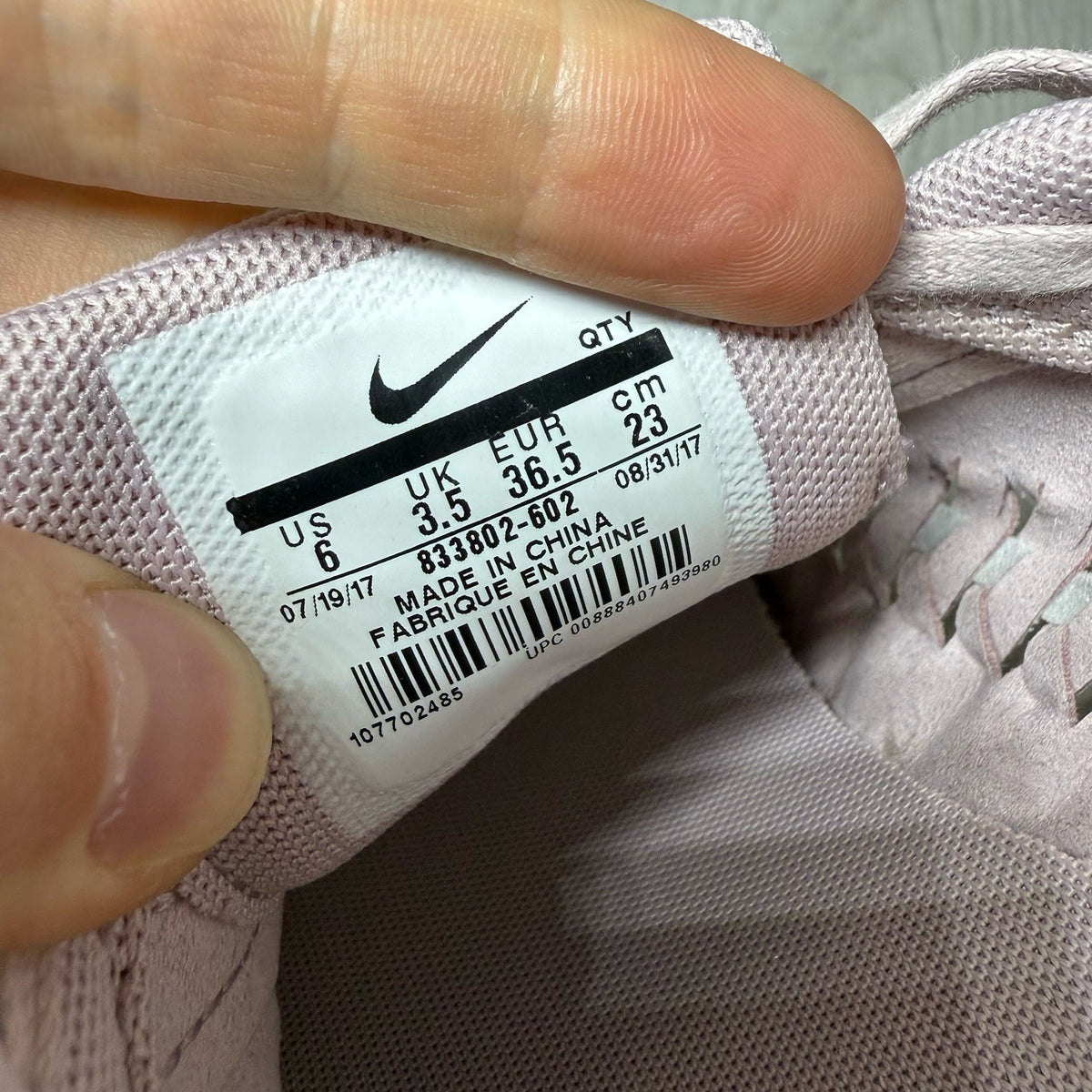 Nike Mayfly Woven Trainers purple with woven upper and white sole accents.