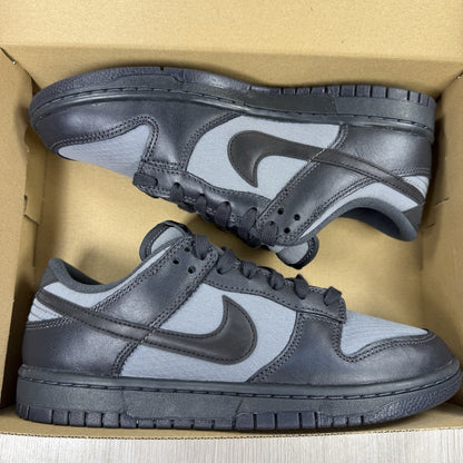 Nike Dunk Low Retro Off Noir grey trainers with black accents and signature swoosh logo.