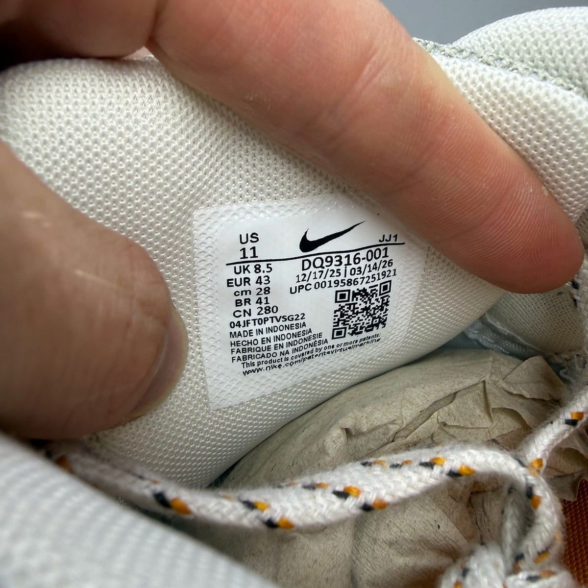Nike beige trainers leopard tortoise shell pattern with logo detail.