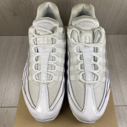 Nike Air Max 95 trainers white mesh upper with signature swoosh logo and layered design.