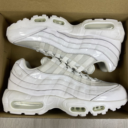Nike Air Max 95 trainers white mesh upper with signature swoosh logo and layered design.