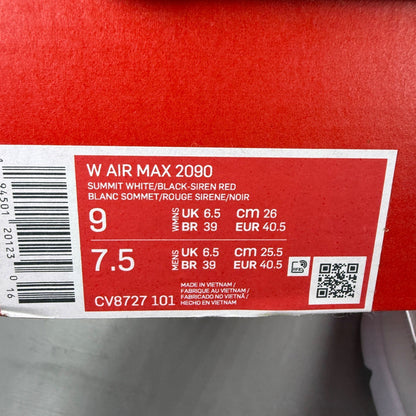 Nike running shoes white with red accents and logo, featuring a sleek design.