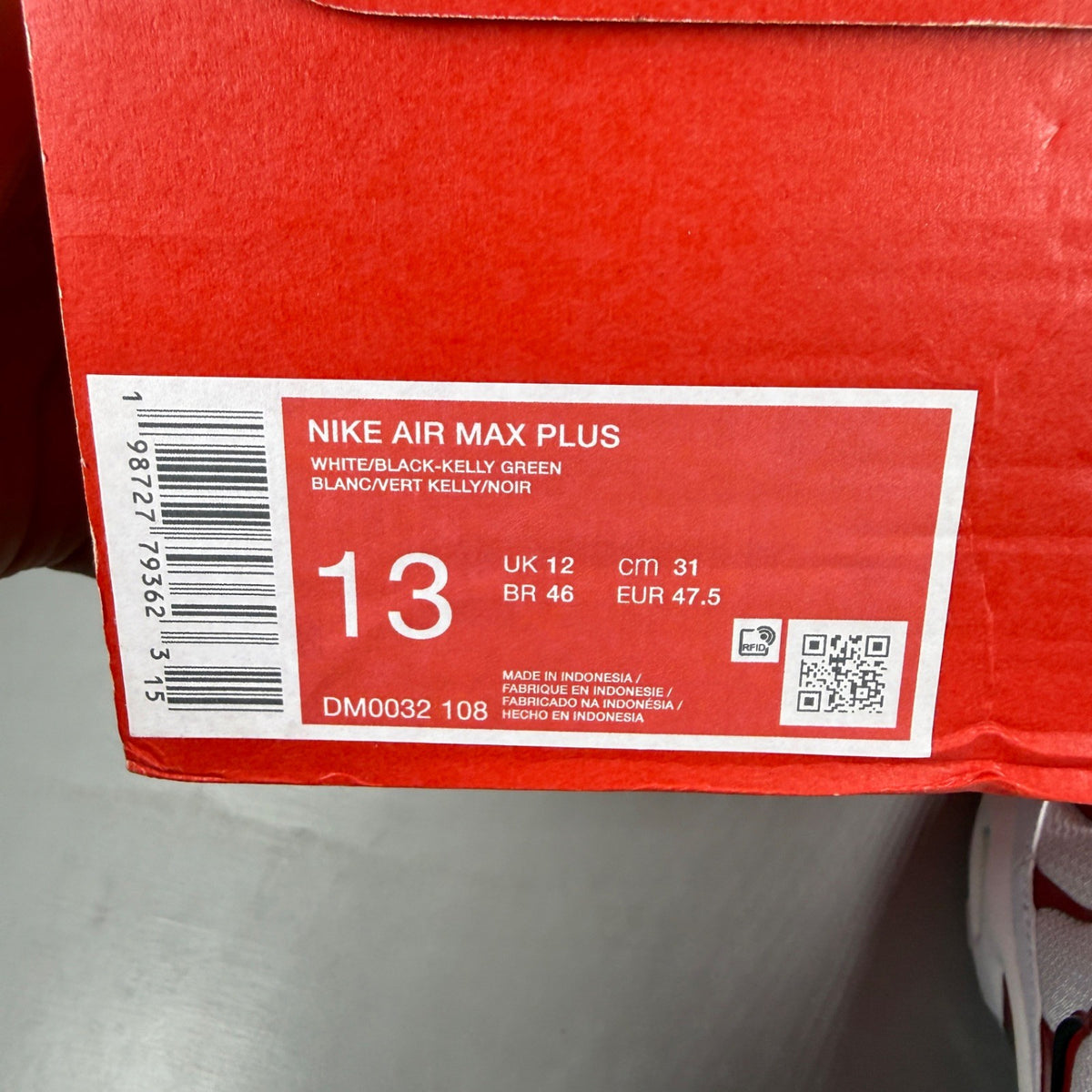 Nike deck shoes white with green and red accents, featuring logo and sleek design.
