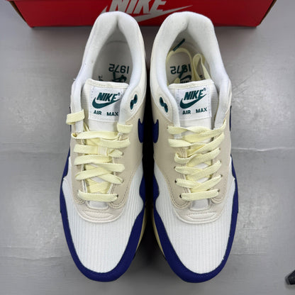 Nike athletic shoes royal blue with white swoosh logo and mesh detailing.