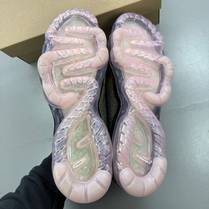 Nike Air VaporMax trainers multi colour Flyknit upper with pink accents and logo.