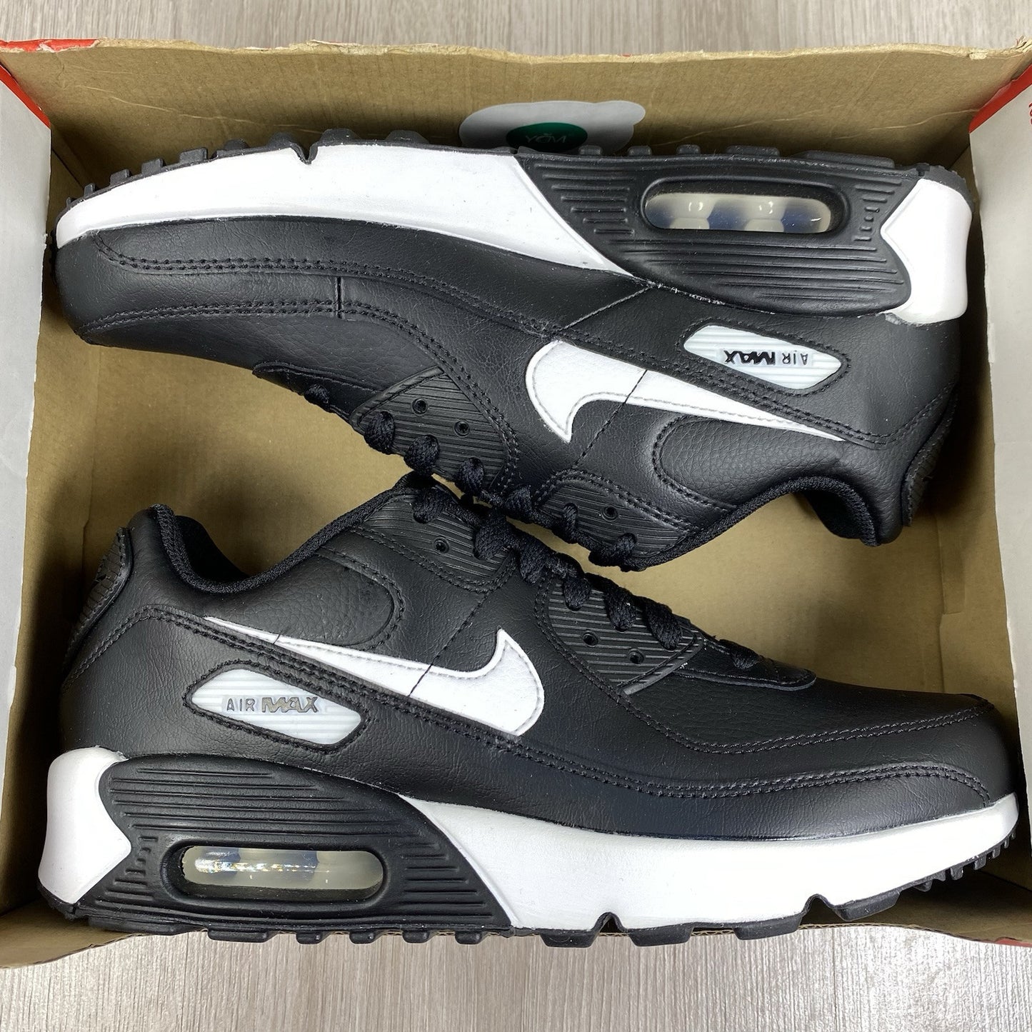 Nike Air Max 90 LTR Trainers Black White Size UK4.5 CD6864-0100