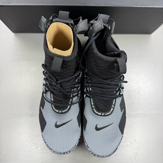 Nike black trainers with Cool Grey accents and Acronym logo details.