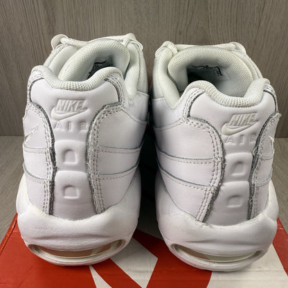 Nike Air Max 95 trainers white mesh upper with signature swoosh logo and reflective details.