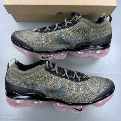 Nike Air VaporMax trainers multi colour Flyknit upper with pink accents and logo.