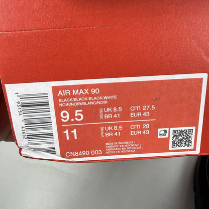 Nike Air Max 90 Recraft black trainers with textured upper and signature swoosh logo.