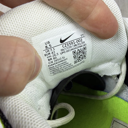Nike Air Max 95 NDSTRKT black trainers with neon accents and textured mesh upper.