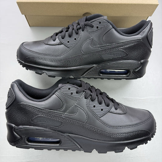 Nike Air Max 90 Leather Triple Black Size 9 CZ5594-001